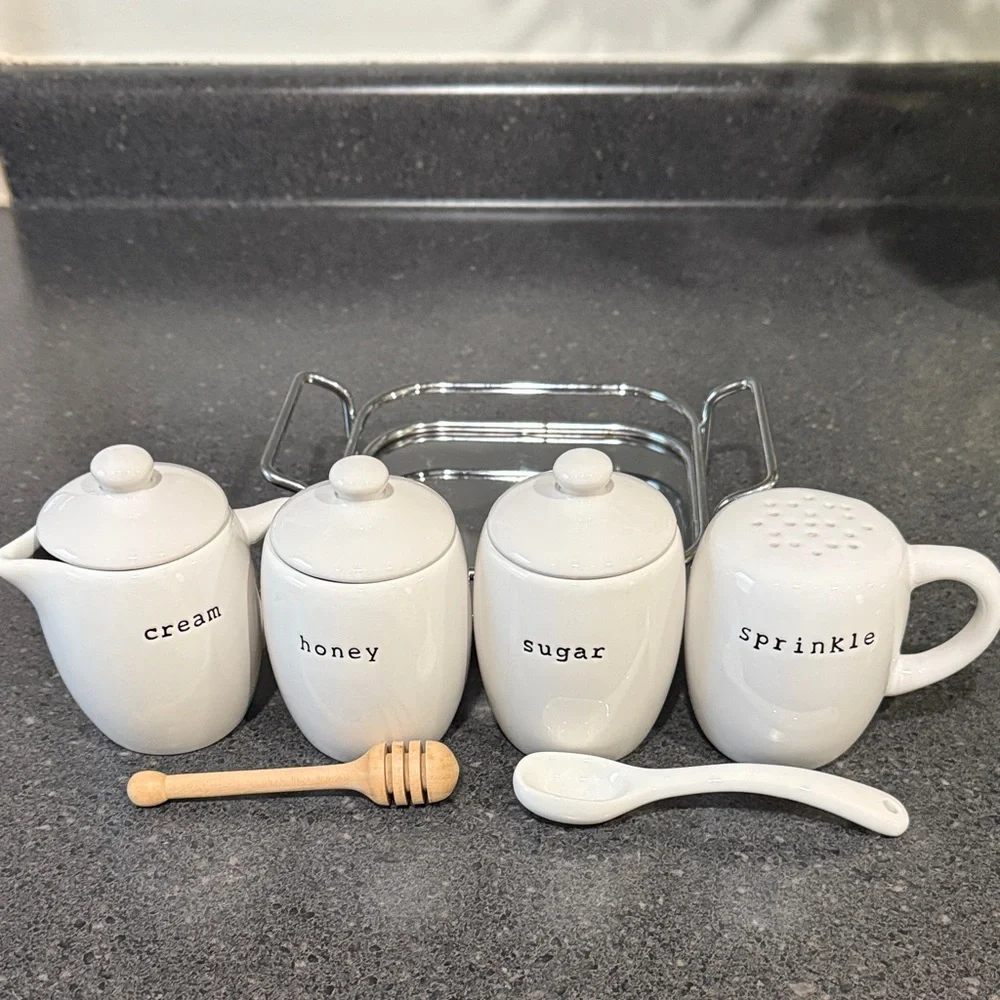 Pottery Barn White Ceramic  Set - Picture 2 of 3